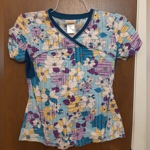 Floral Women's Top in Blue and Purple